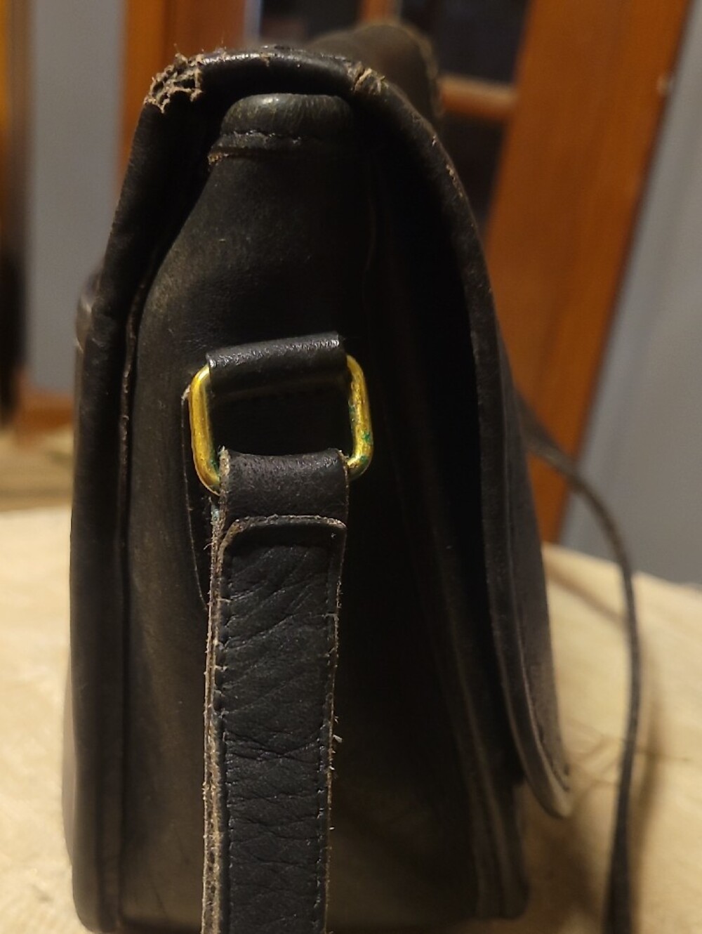 Coach Black Leather Turn-Lock Crossbody Bag - Picture 8 of 9